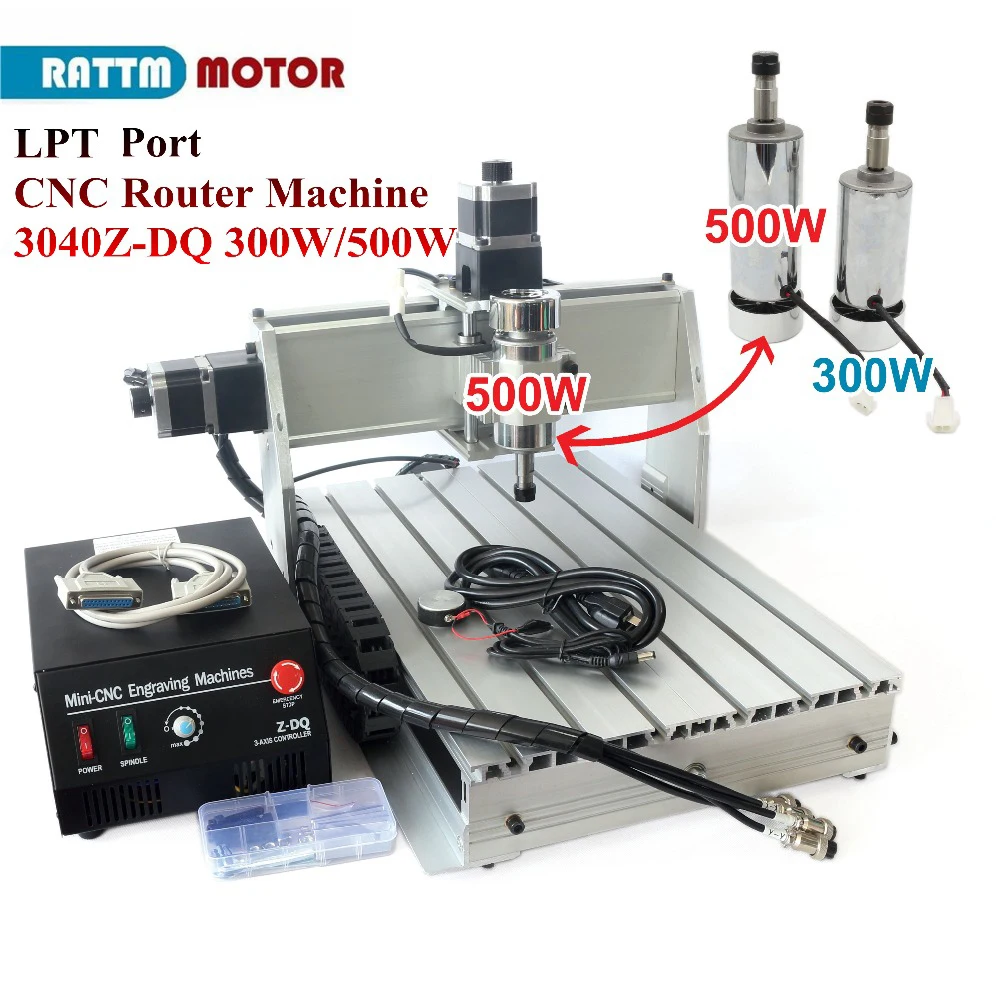 【EU】CNC MACH3 Router Engraving Milling Cutter Machine 3 Axis 3040 Z-DQ & 500W Spindle 220V LPT Port / USB post