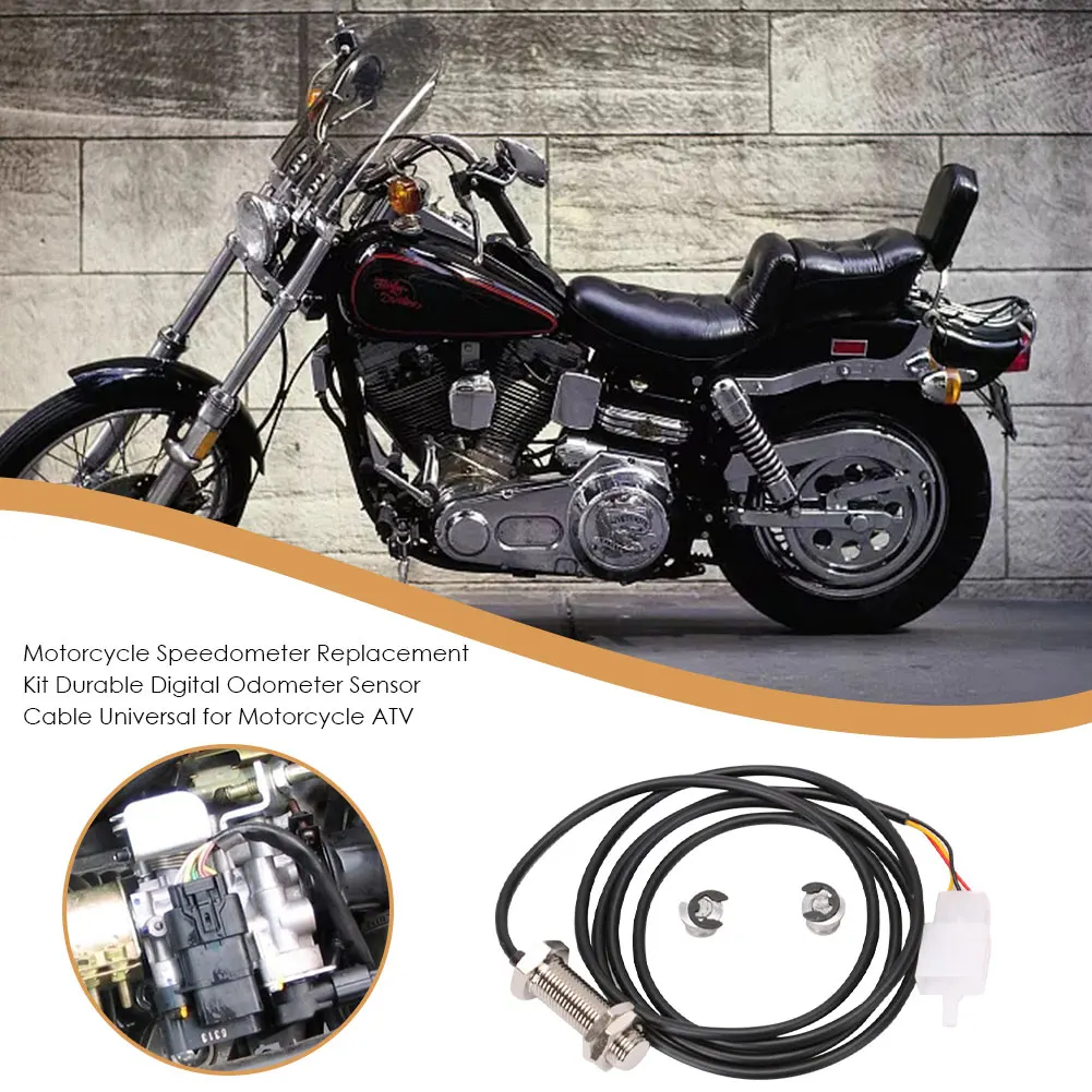 Motorcycle Speedometer Replacement Kit 2 Pins Durable Digital Odometer Sensor Cable Universal For Motorcycle ATV Accessories