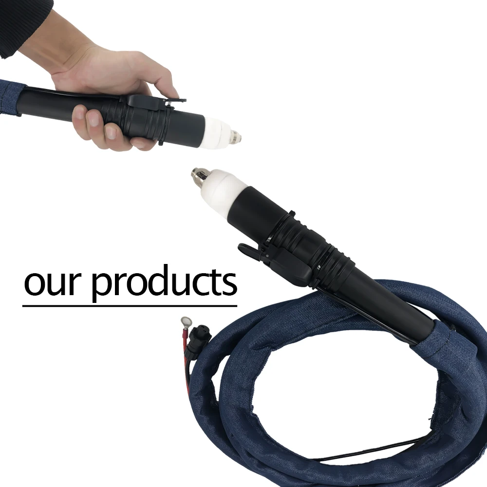 P80 Plasma Cutter Torch, 10FT/16FT/23FT Non-Touch Pilot Arc Black Straight Fit Plasma Cutter, DIY/Beginner Friendly