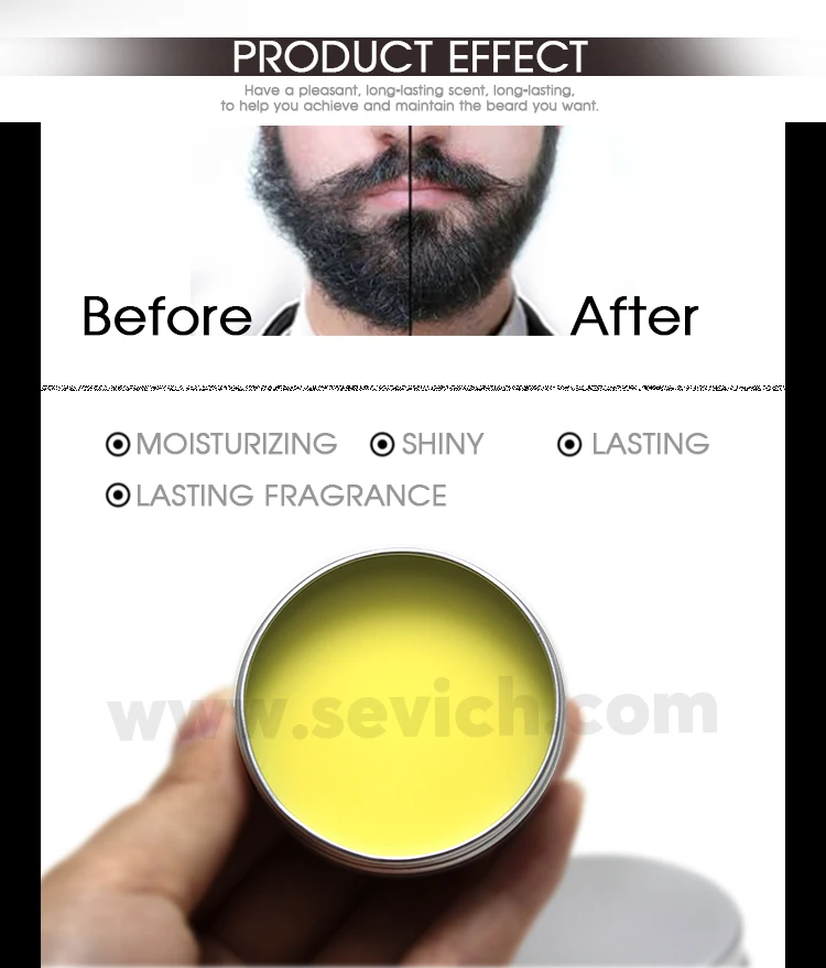 Sevich Natural Beard Balm Professional Conditioner Products Beard Care 60g Beard Organic Moustache Wax For Beard Smooth Styling