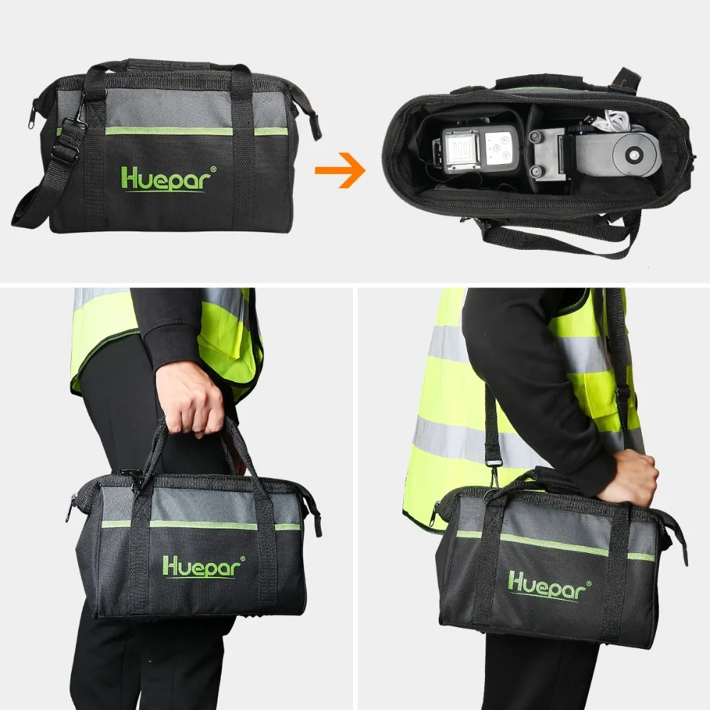 Huepar 3D Cross Line Self-Leveling Laser Level 3x360 Green Beam Three-Plane Leveling & Alignment Laser Tool & 2 Li-ion Battery