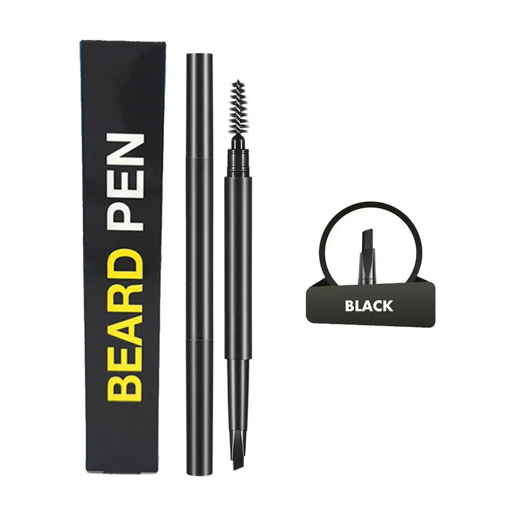 Beard Pen Beard Filler Pencil and Brush Male Mustache Repair Shape Effective Enhance Facial Hair