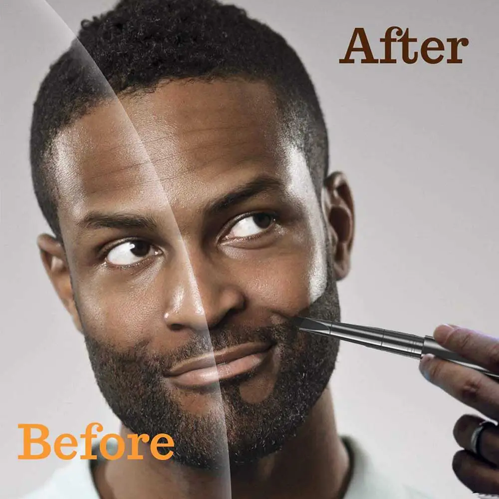Beard Pen Beard Filler Pencil and Brush Male Mustache Repair Shape Effective Enhance Facial Hair