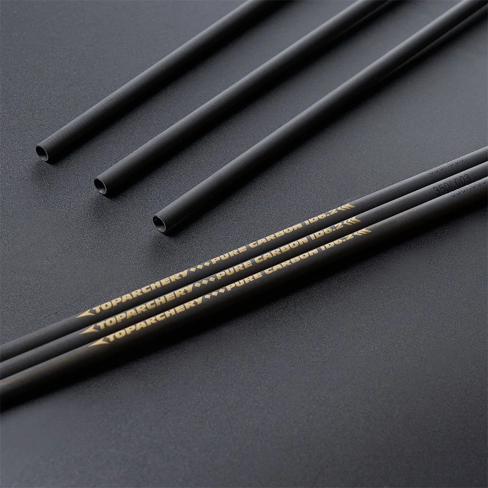 6/12/24pcs Pure Carbon Arrow Shaft Spine 300 350 400 500 600 ID 6.2 mm for Outdoor Hunting Shooting Recurve Compund Bow