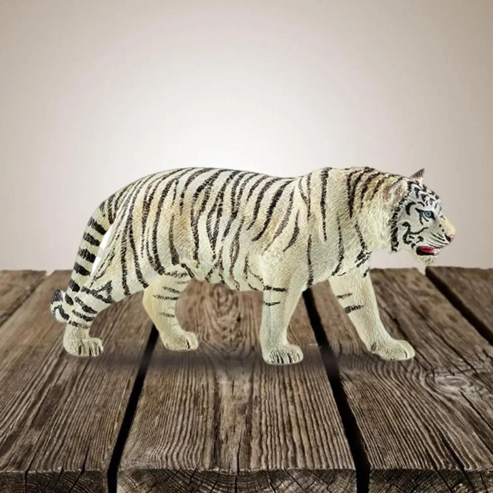 6.2 Inch White Tiger Environmental PVC Realistic Zoo Figures Jungle Wild Animals Siberian Tiger Model Kids Educational Toy