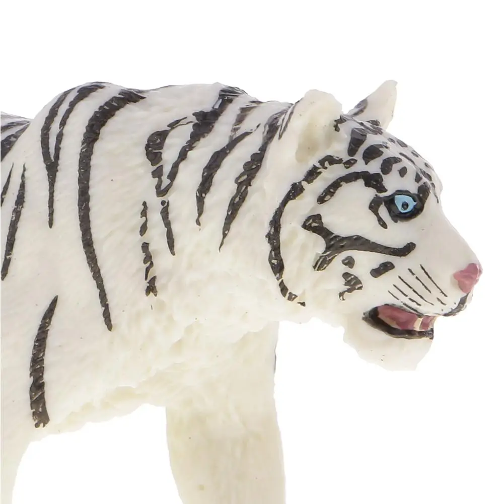 6.2 Inch White Tiger Environmental PVC Realistic Zoo Figures Jungle Wild Animals Siberian Tiger Model Kids Educational Toy