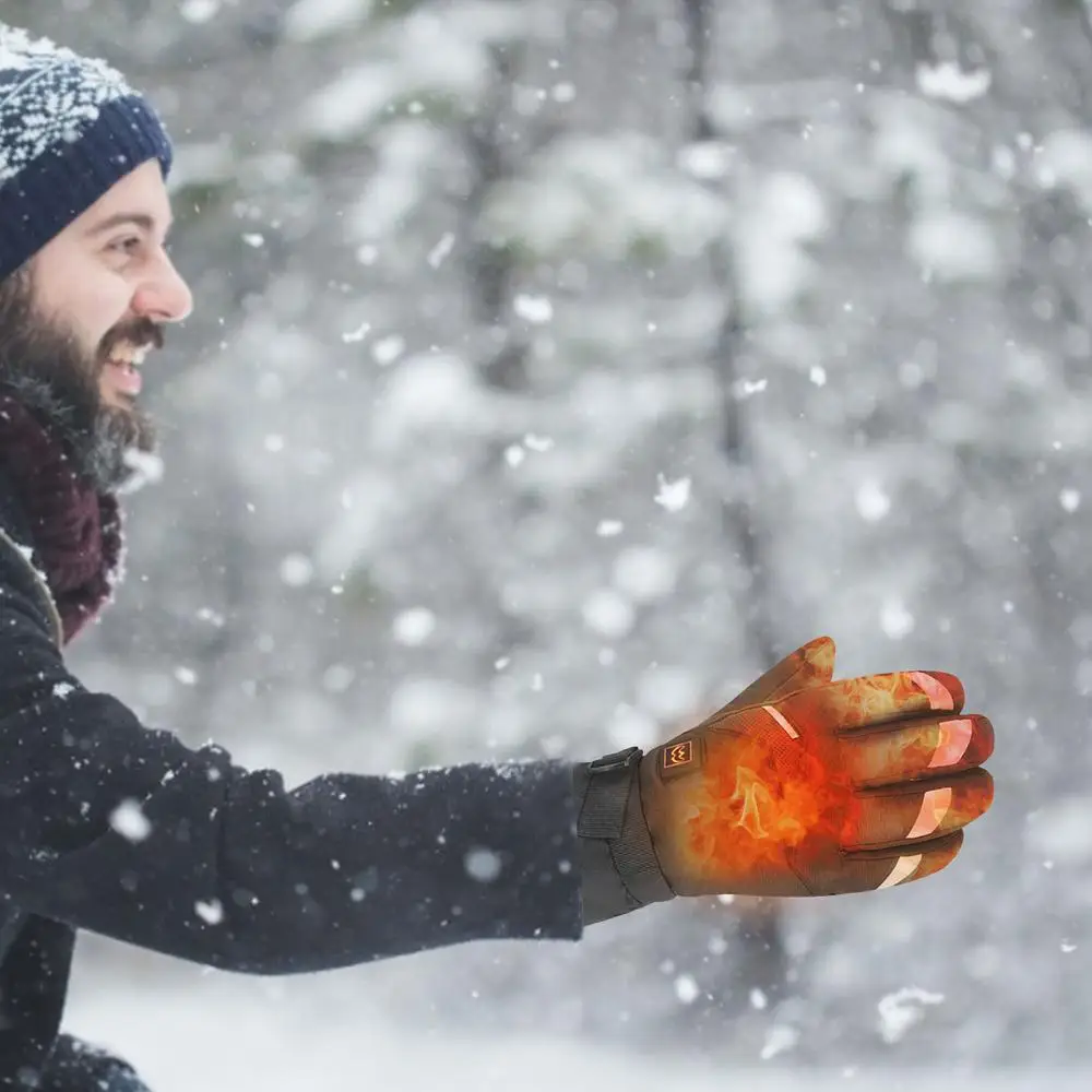 Heated Gloves Electric Heated Ski Gloves With 2 Battery Packs Waterproof Rechargeable Heating Gloves Warmer Mitten Gloves Ch