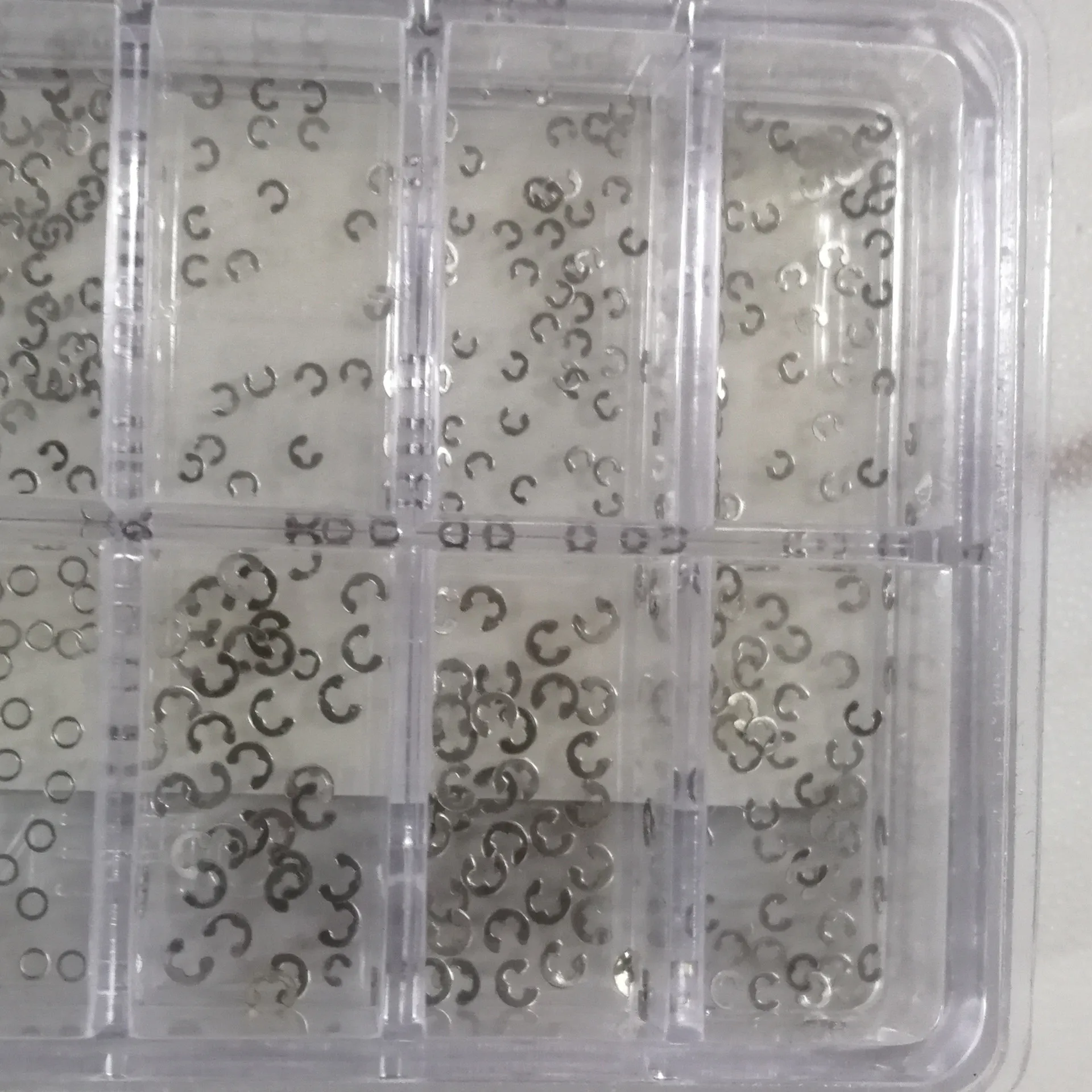 Assorted 12 Size Chronograph Clip Spacer Ring Watch Pusher Button Circlip 360Pcs/Box Metal Watch Washer Clip Replacement Parts
