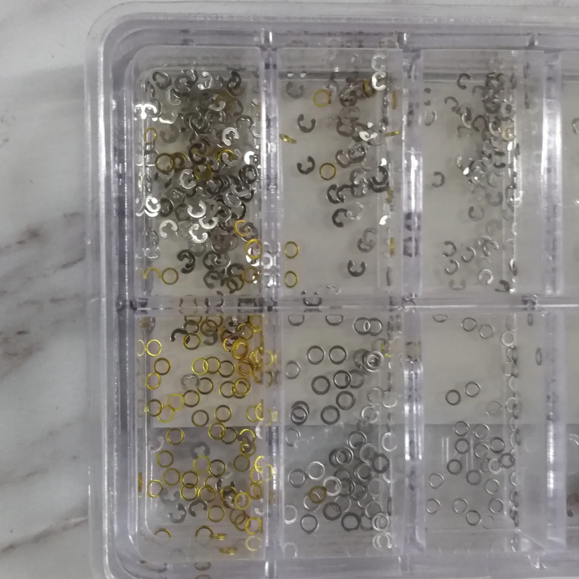 Assorted 12 Size Chronograph Clip Spacer Ring Watch Pusher Button Circlip 360Pcs/Box Metal Watch Washer Clip Replacement Parts