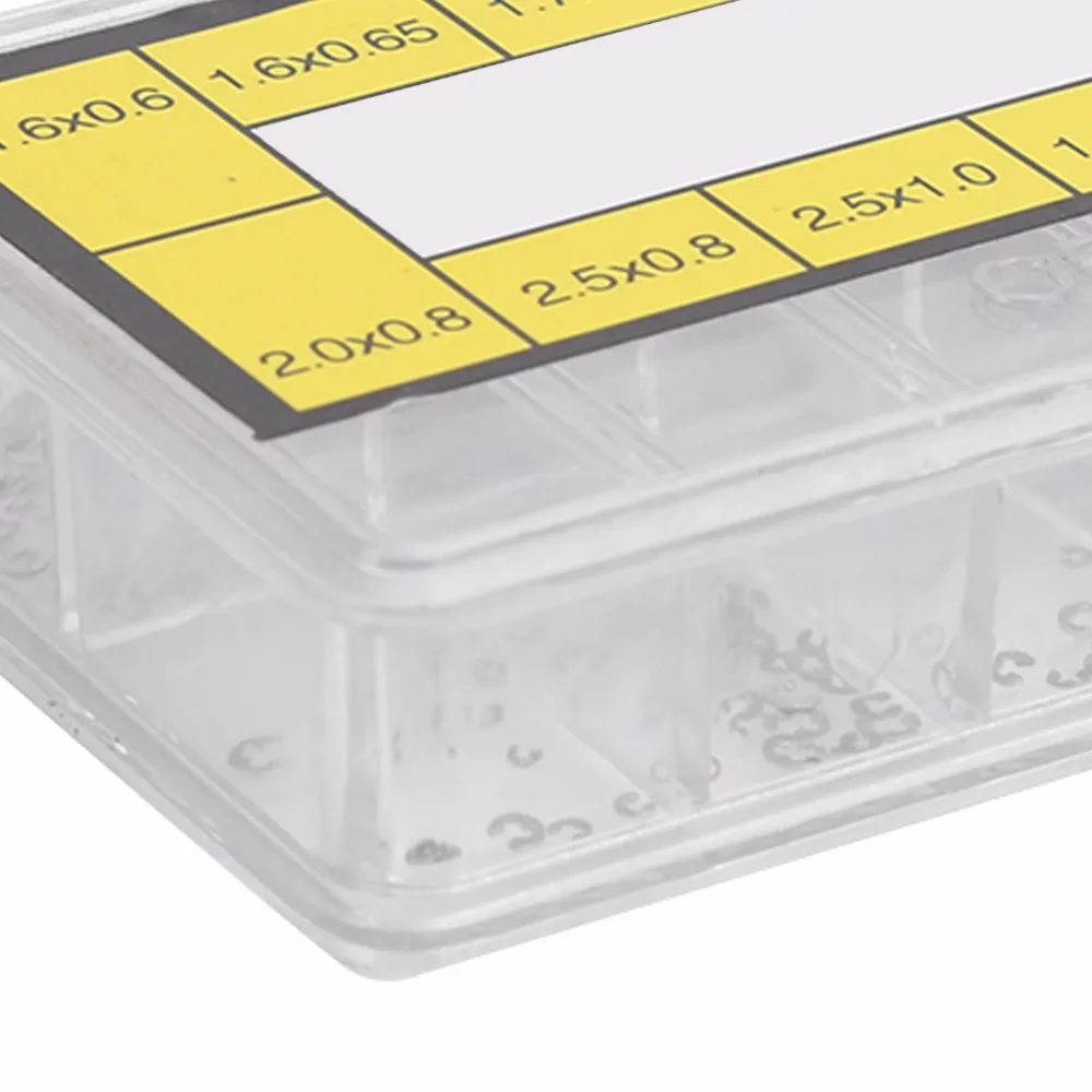 Assorted 12 Size Chronograph Clip Spacer Ring Watch Pusher Button Circlip 360Pcs/Box Metal Watch Washer Clip Replacement Parts