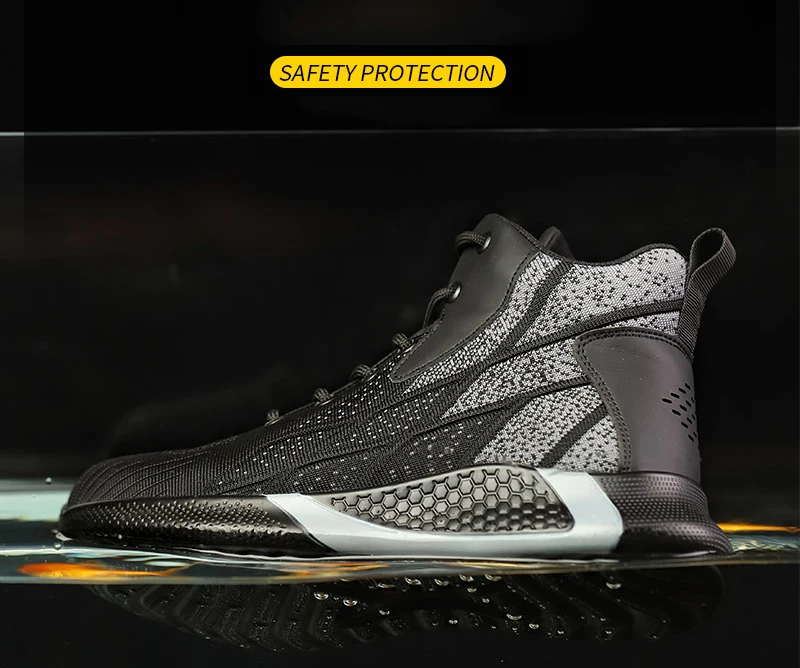 SUADEX Work Boots Safety Steel Toe Shoes Men Breathable Sneakers Shoes Ankle Hiking Boots Anti-Piercing Protective Footwear