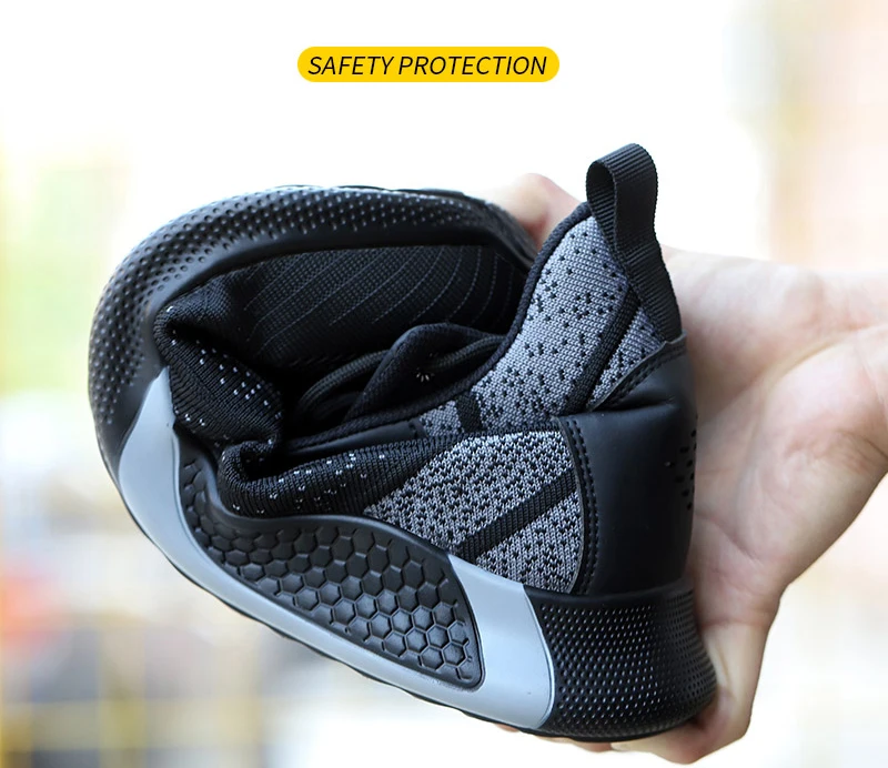 SUADEX Work Boots Safety Steel Toe Shoes Men Breathable Sneakers Shoes Ankle Hiking Boots Anti-Piercing Protective Footwear