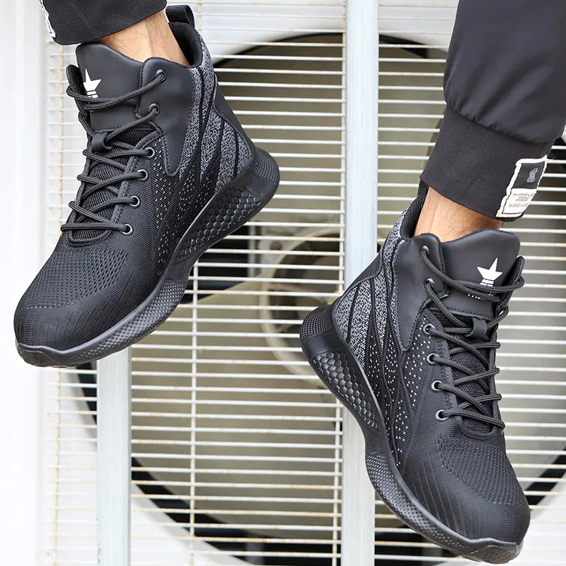 SUADEX Work Boots Safety Steel Toe Shoes Men Breathable Sneakers Shoes Ankle Hiking Boots Anti-Piercing Protective Footwear