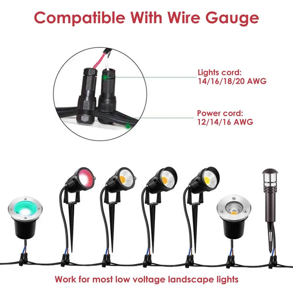 20/40PCS Low Voltage Landscape Wire Connector Easy Install Landscape Lighting Connector ,12/14/16/18 AWG Wire Cable Connectors