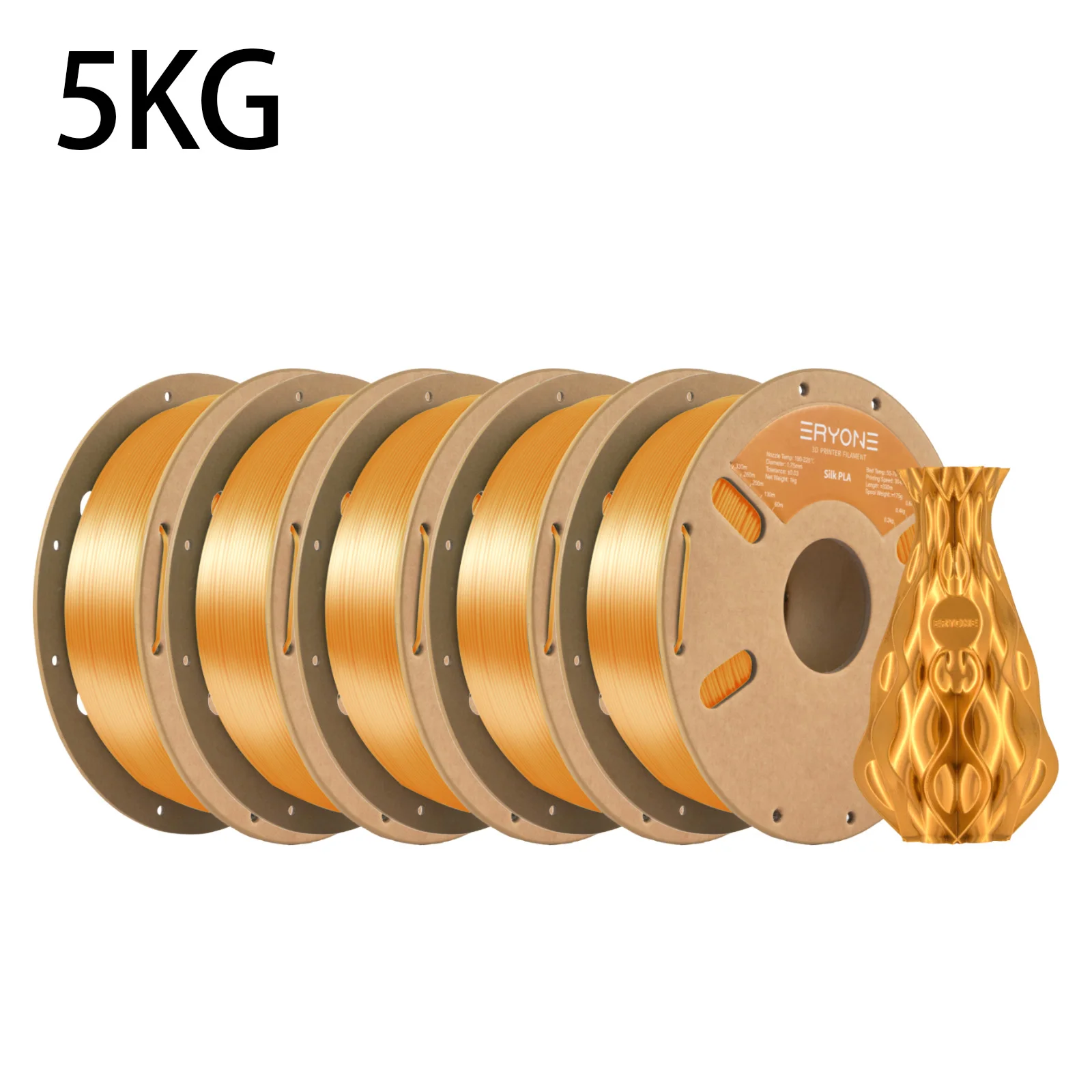 ERYONE Silk PLA Filament 3KG/5KG/10KG New Arrival Silk 1.75mm No Bubble Vacuum Biodegradable Fast Ship Overseas Warehouse