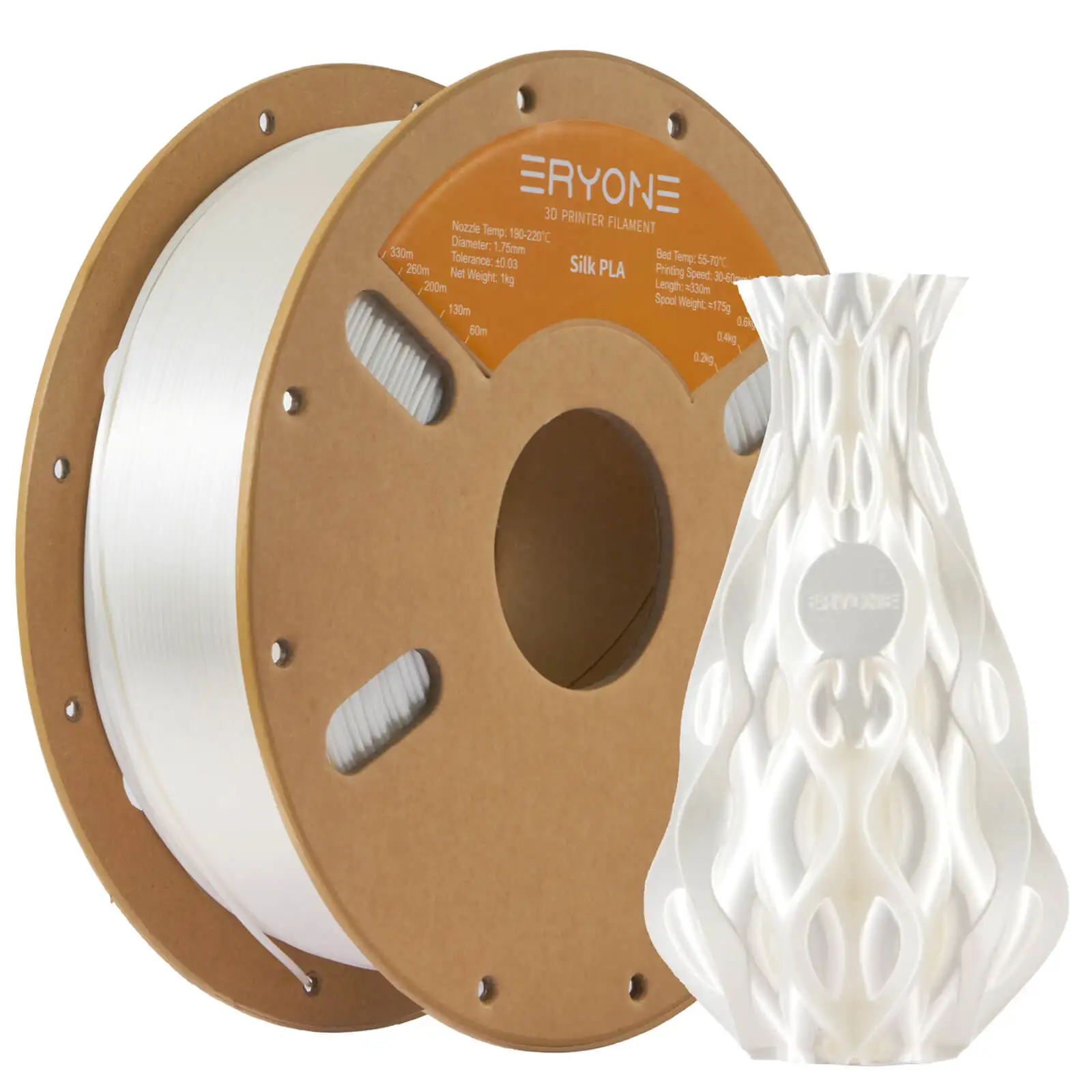 ERYONE Silk PLA Filament 3KG/5KG/10KG New Arrival Silk 1.75mm No Bubble Vacuum Biodegradable Fast Ship Overseas Warehouse