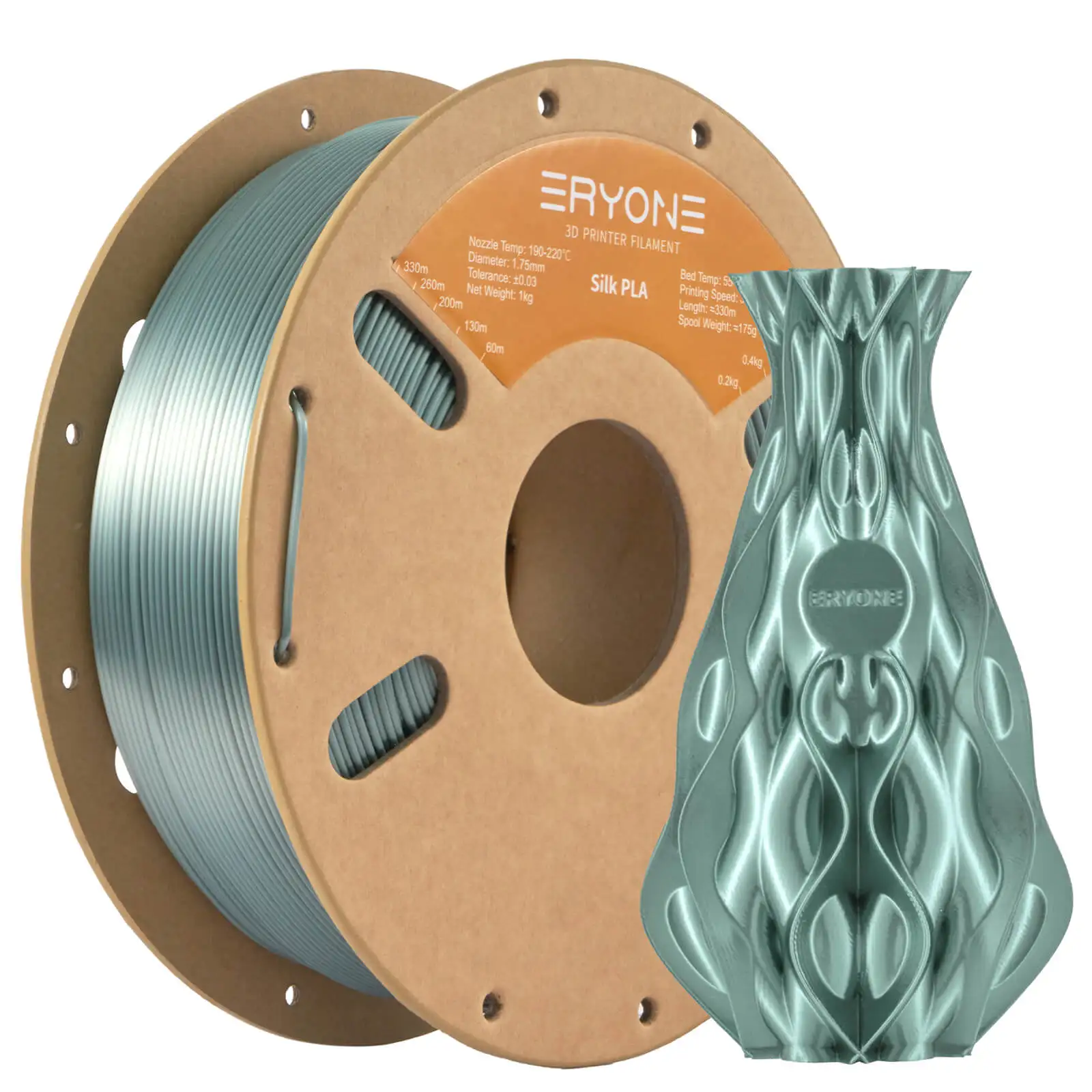ERYONE Silk PLA Filament 3KG/5KG/10KG New Arrival Silk 1.75mm No Bubble Vacuum Biodegradable Fast Ship Overseas Warehouse