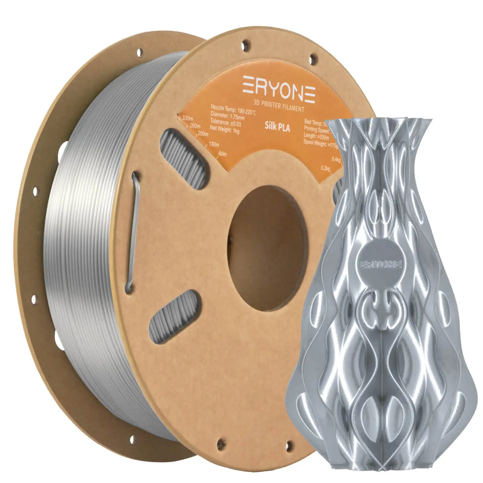 ERYONE Silk PLA Filament 3KG/5KG/10KG New Arrival Silk 1.75mm No Bubble Vacuum Biodegradable Fast Ship Overseas Warehouse