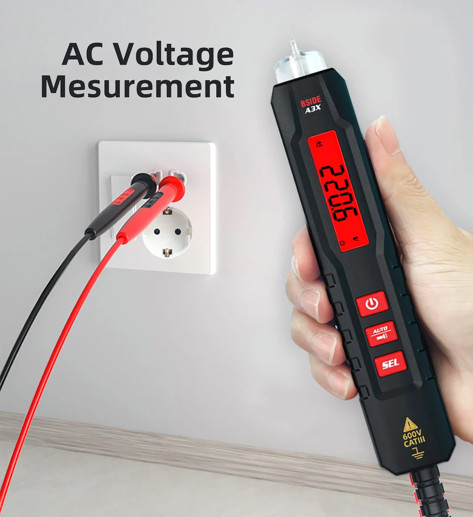 BSIDE Smart Digital Multimeter Pen Type Multitester True RMS Voltmeter DC AC Voltage Capacitance Ohm Hz Diode NCV Live tester
