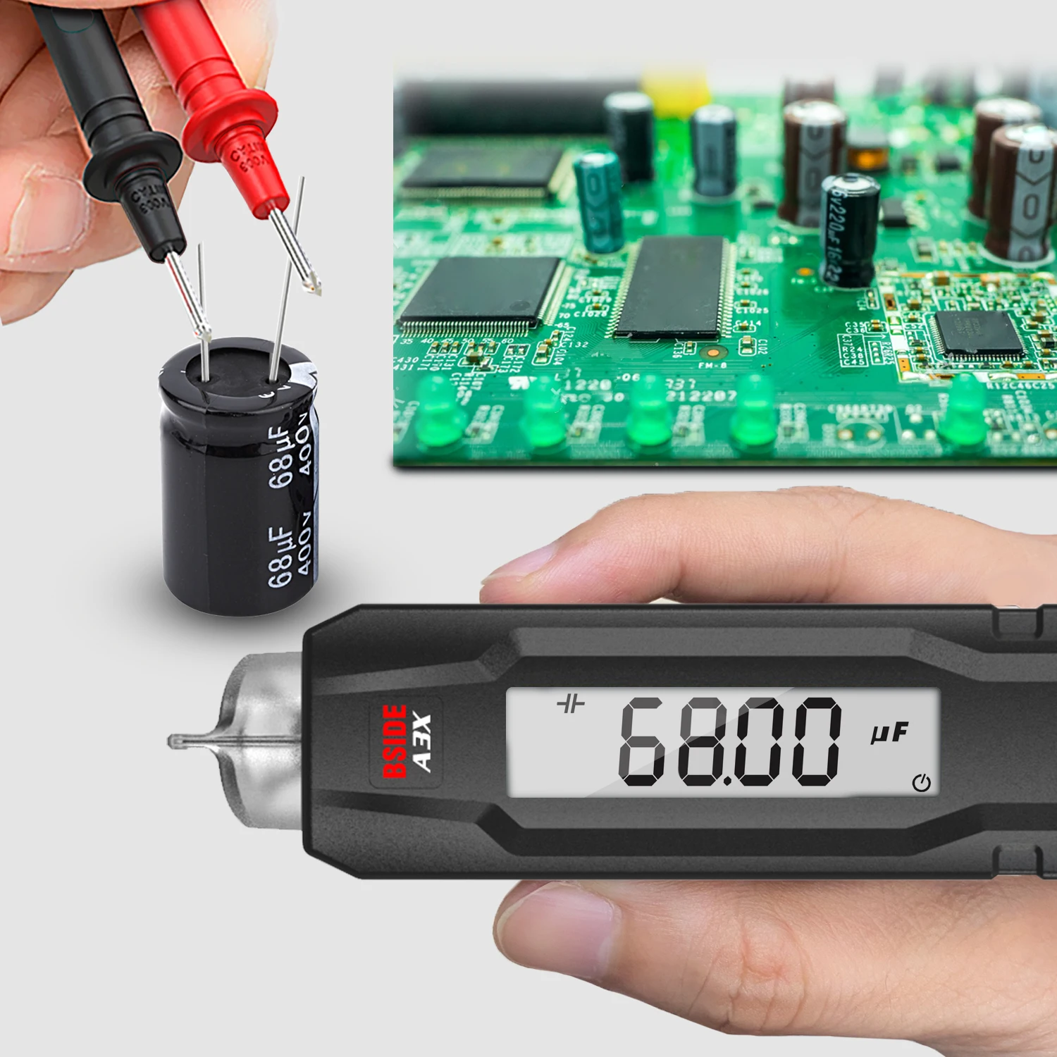 BSIDE Smart Digital Multimeter Pen Type Multitester True RMS Voltmeter DC AC Voltage Capacitance Ohm Hz Diode NCV Live tester