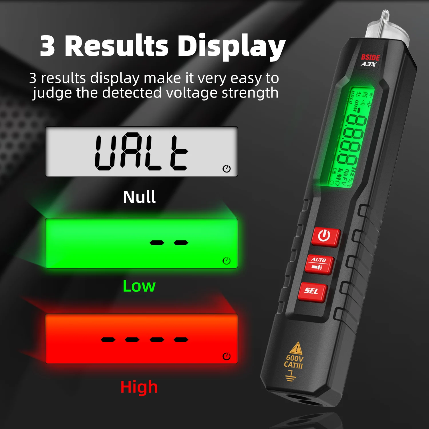 BSIDE Smart Digital Multimeter Pen Type Multitester True RMS Voltmeter DC AC Voltage Capacitance Ohm Hz Diode NCV Live tester