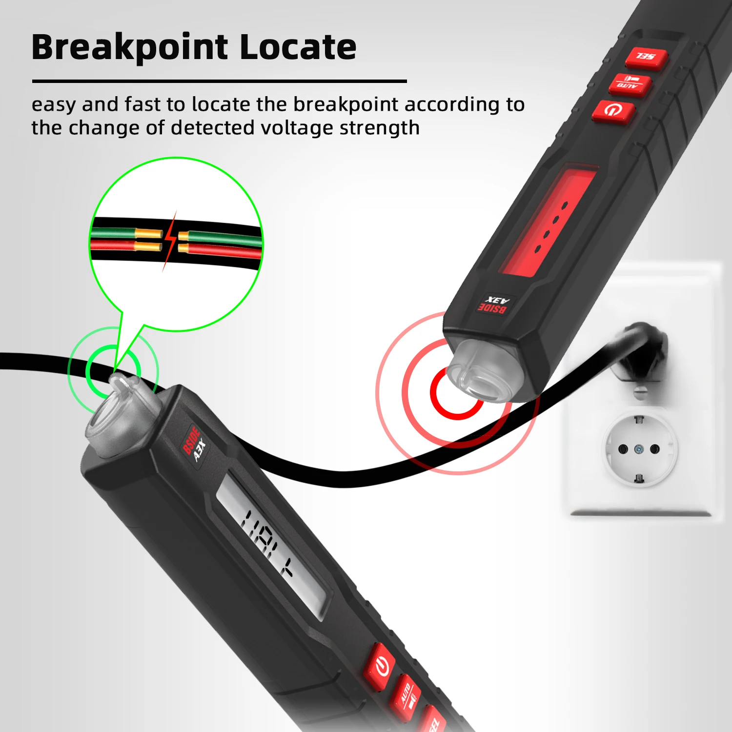 BSIDE Smart Digital Multimeter Pen Type Multitester True RMS Voltmeter DC AC Voltage Capacitance Ohm Hz Diode NCV Live tester