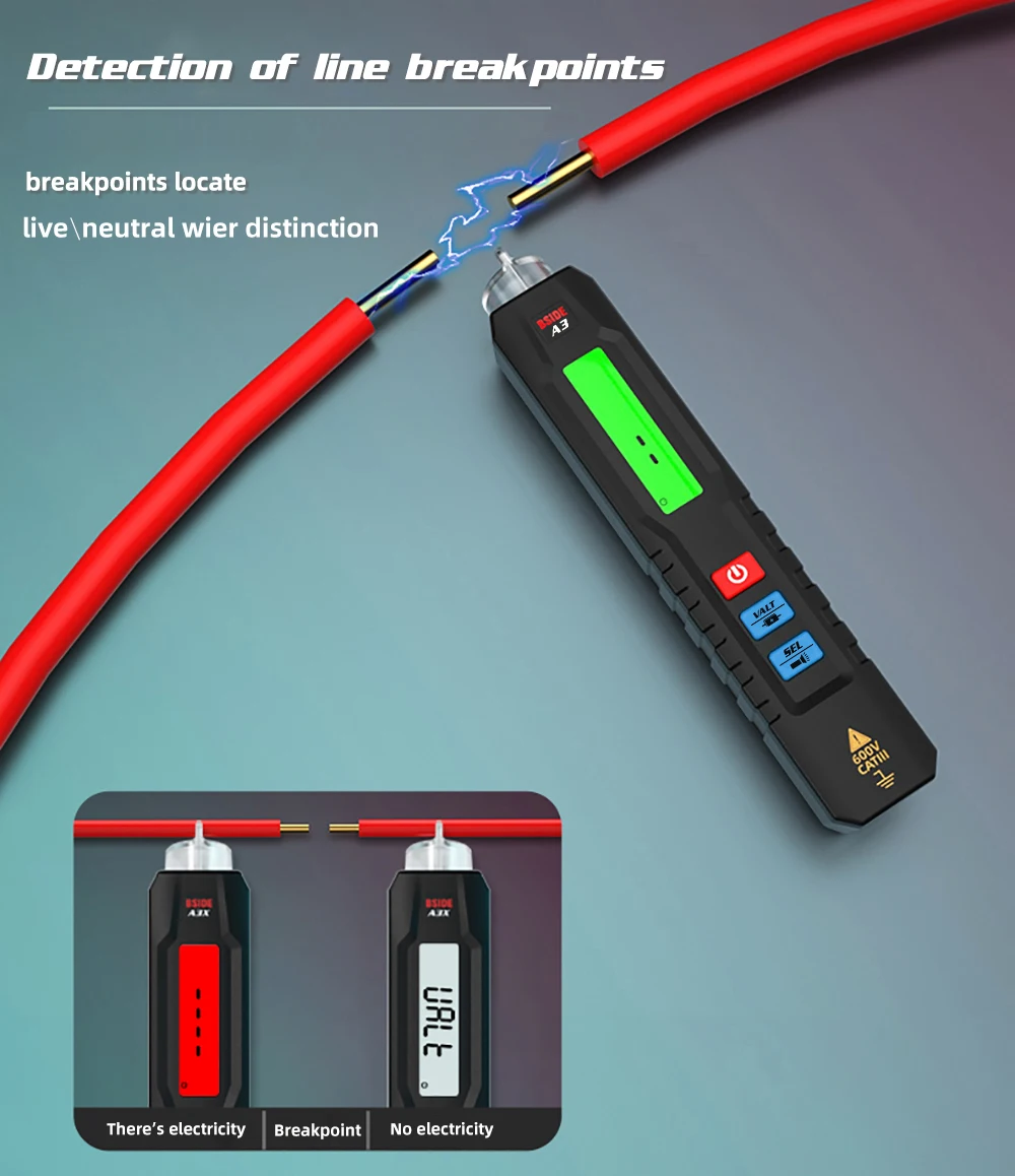 BSIDE Smart Digital Multimeter Pen Type Multitester True RMS Voltmeter DC AC Voltage Capacitance Ohm Hz Diode NCV Live tester