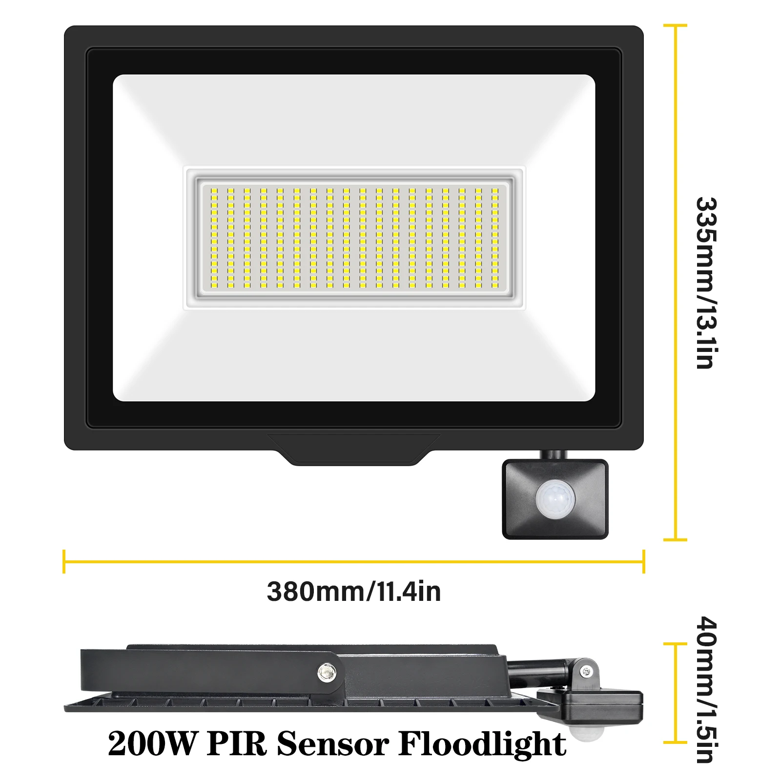SKYWORLD 10W 20W 30W 50W 75W 100W 150W 200W Induction Led Flood Light With Adjustable PIR Sensor 110V 220V Floodlight Outdoor