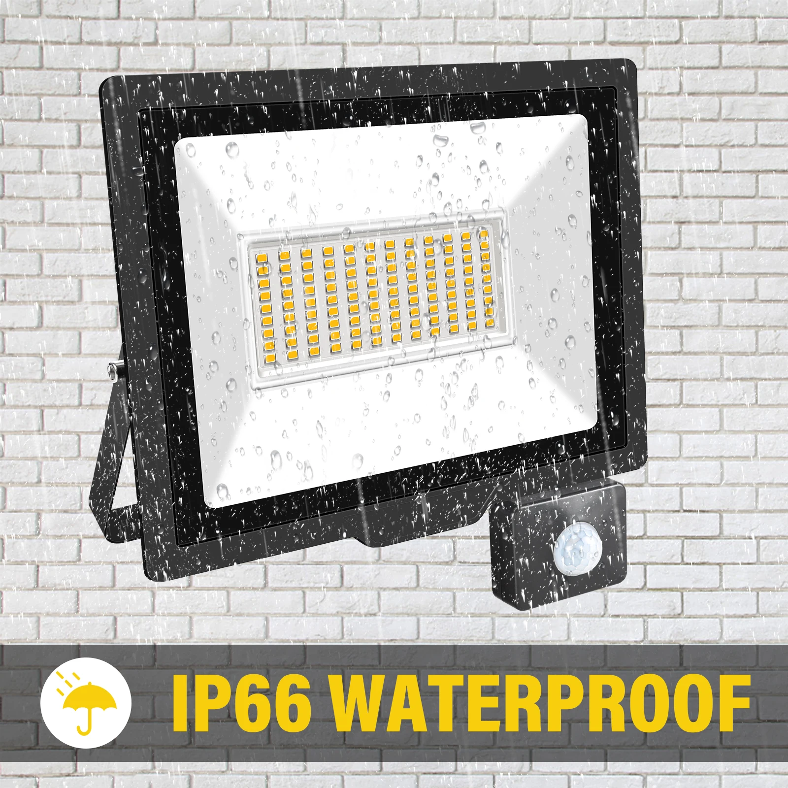 SKYWORLD 10W 20W 30W 50W 75W 100W 150W 200W Induction Led Flood Light With Adjustable PIR Sensor 110V 220V Floodlight Outdoor
