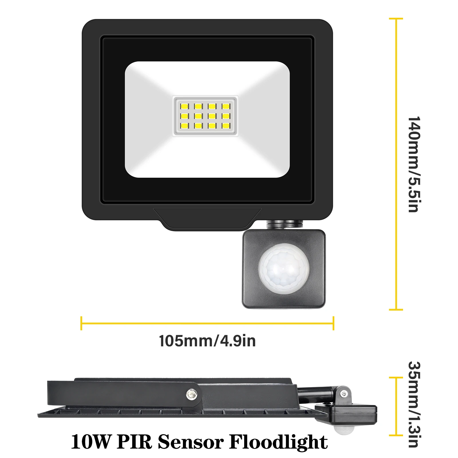 SKYWORLD 10W 20W 30W 50W 75W 100W 150W 200W Induction Led Flood Light With Adjustable PIR Sensor 110V 220V Floodlight Outdoor