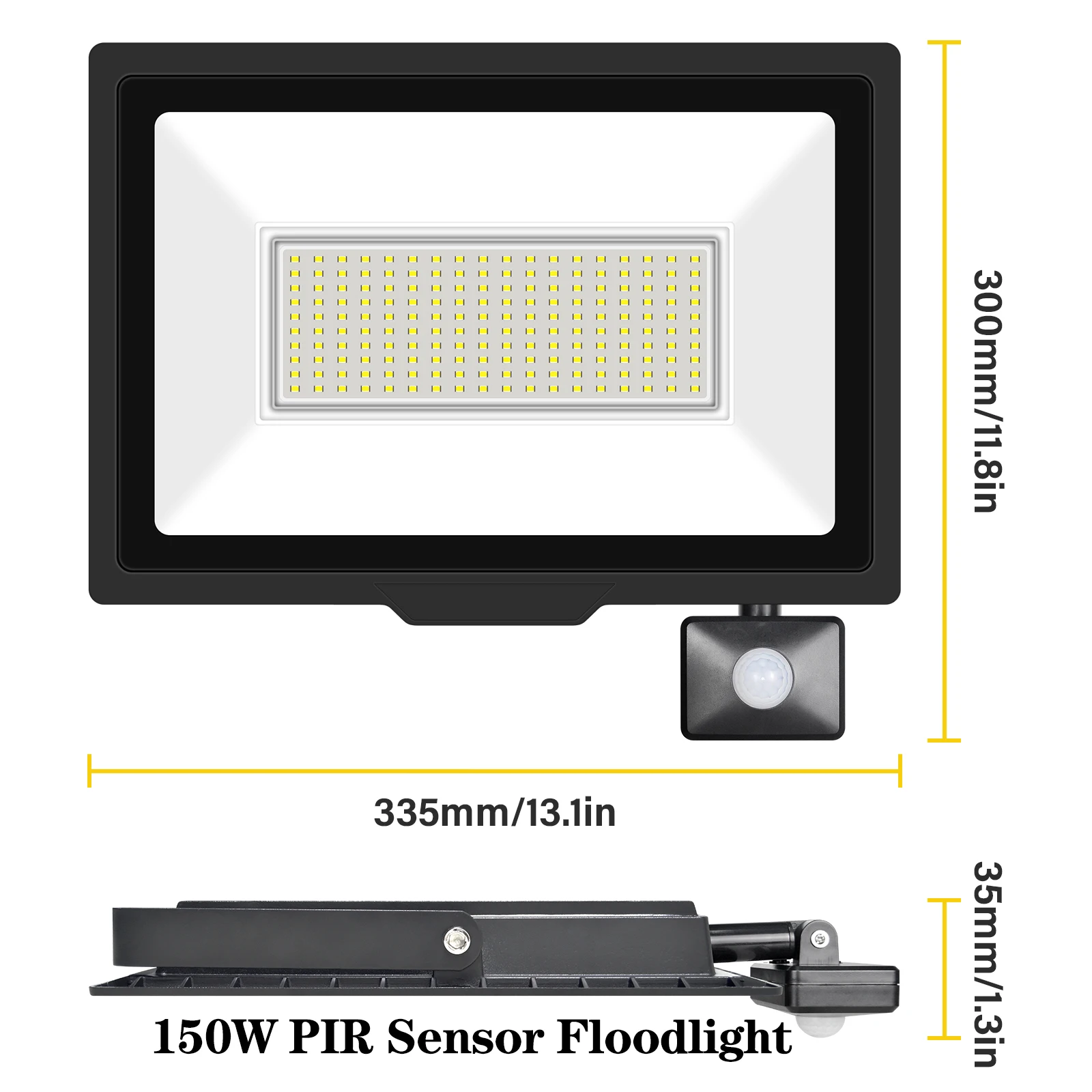 SKYWORLD 10W 20W 30W 50W 75W 100W 150W 200W Induction Led Flood Light With Adjustable PIR Sensor 110V 220V Floodlight Outdoor