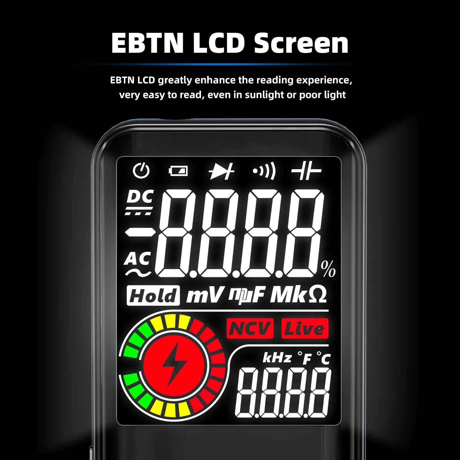 BSIDE S10 / S11 Digital Smart Multimeter Color LCD Display 9999 Digital DC AC Voltage Capacitor Ohm Diode NCV Hz Tester DMM