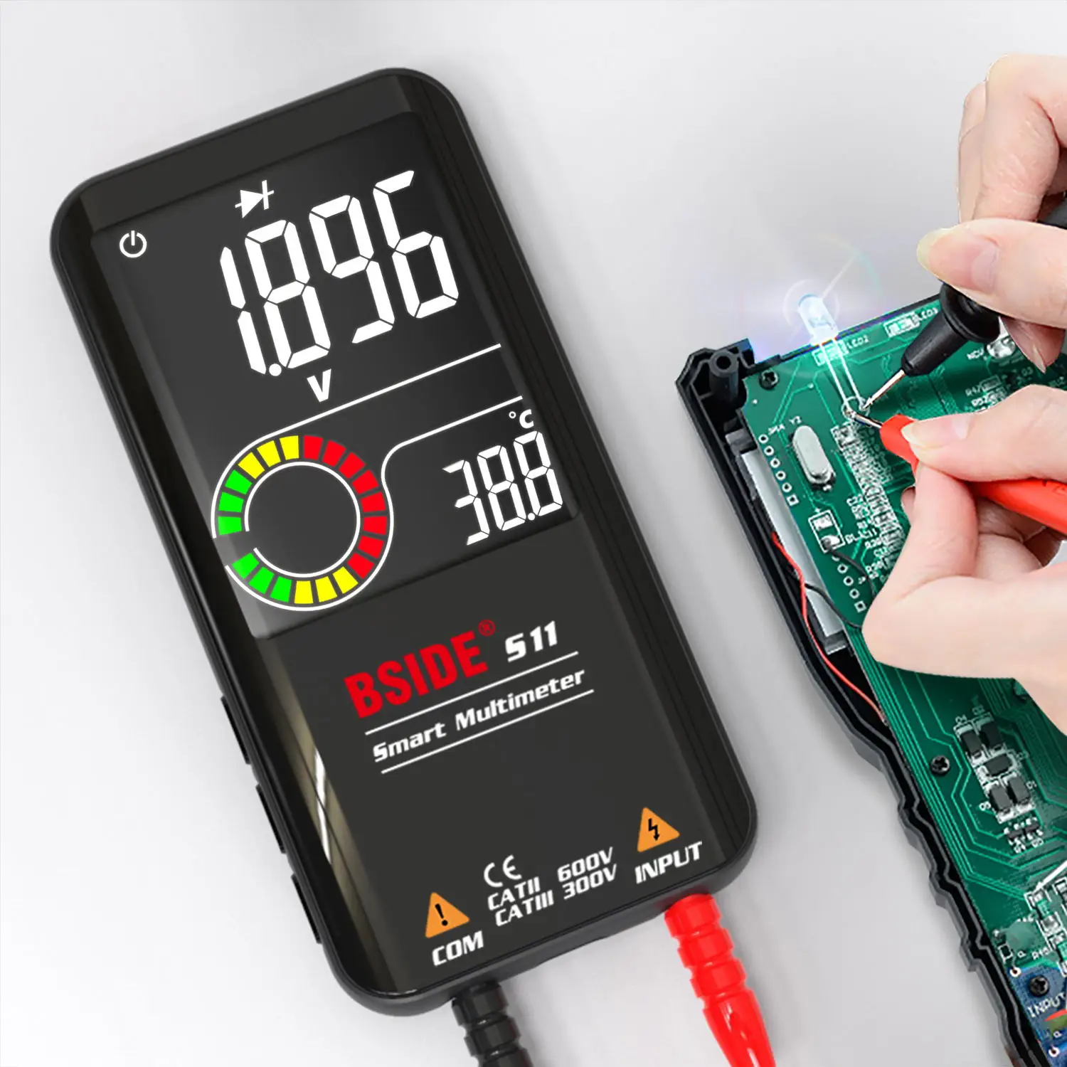 BSIDE S10 / S11 Digital Smart Multimeter Color LCD Display 9999 Digital DC AC Voltage Capacitor Ohm Diode NCV Hz Tester DMM