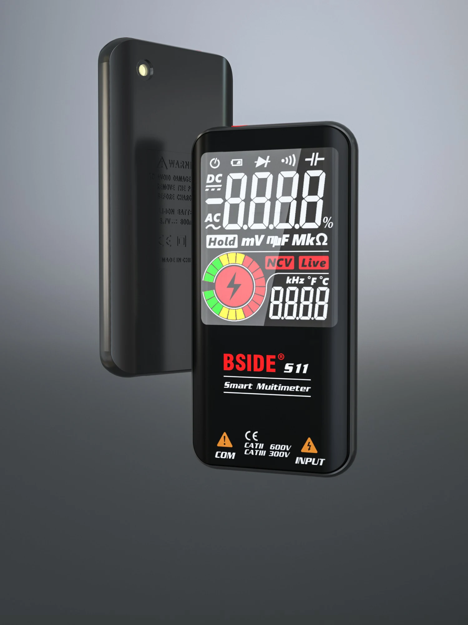 BSIDE S10 / S11 Digital Smart Multimeter Color LCD Display 9999 Digital DC AC Voltage Capacitor Ohm Diode NCV Hz Tester DMM