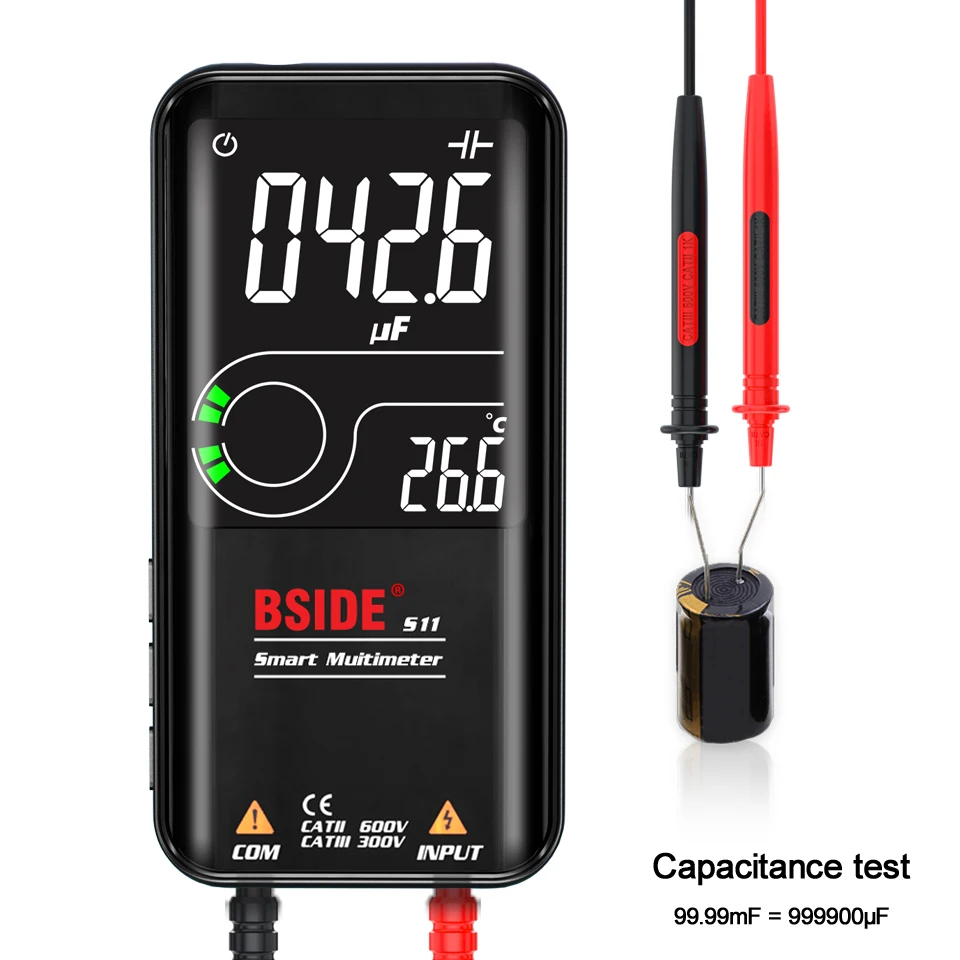 BSIDE S10 / S11 Digital Smart Multimeter Color LCD Display 9999 Digital DC AC Voltage Capacitor Ohm Diode NCV Hz Tester DMM