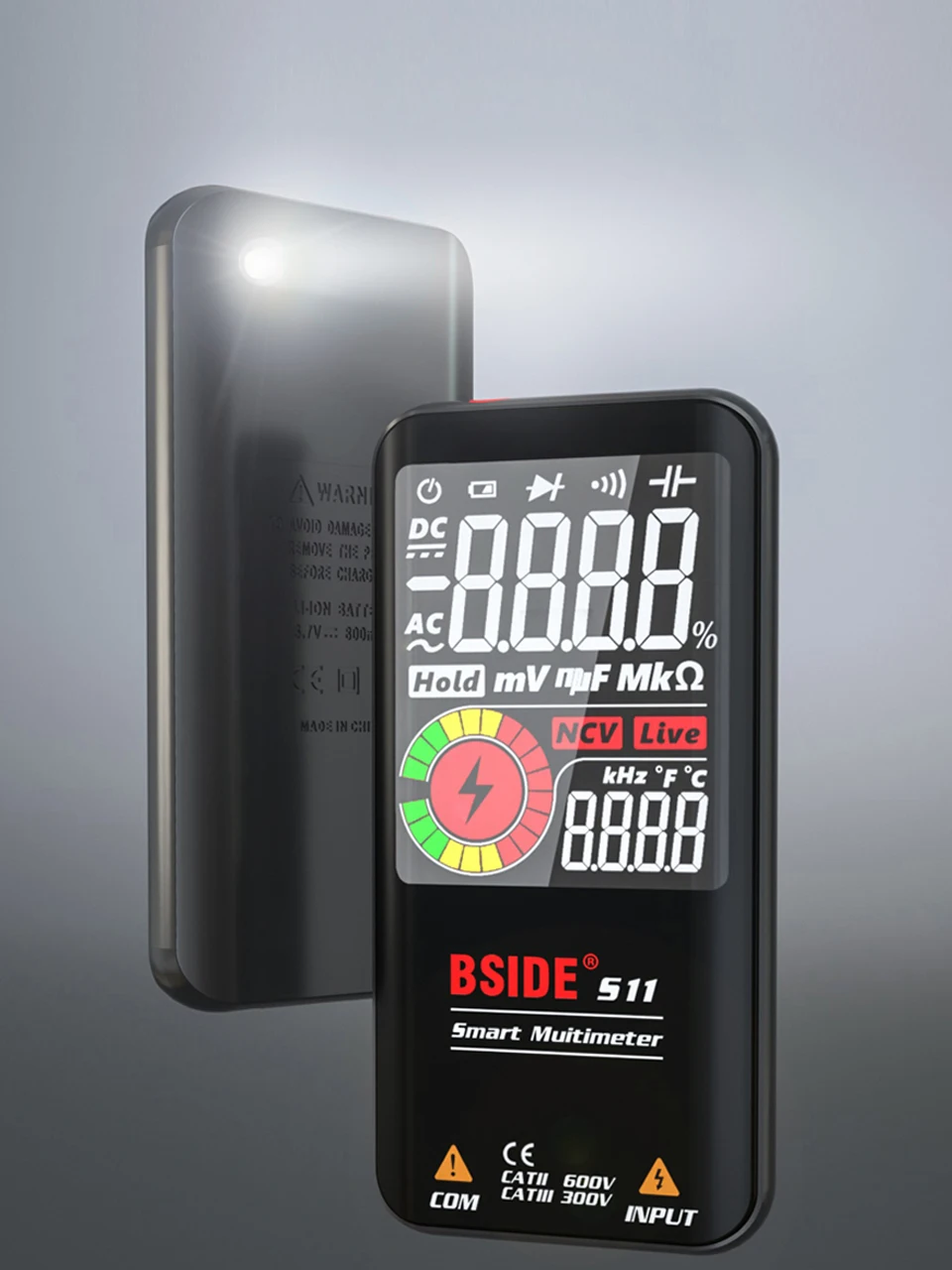 BSIDE S10 / S11 Digital Smart Multimeter Color LCD Display 9999 Digital DC AC Voltage Capacitor Ohm Diode NCV Hz Tester DMM