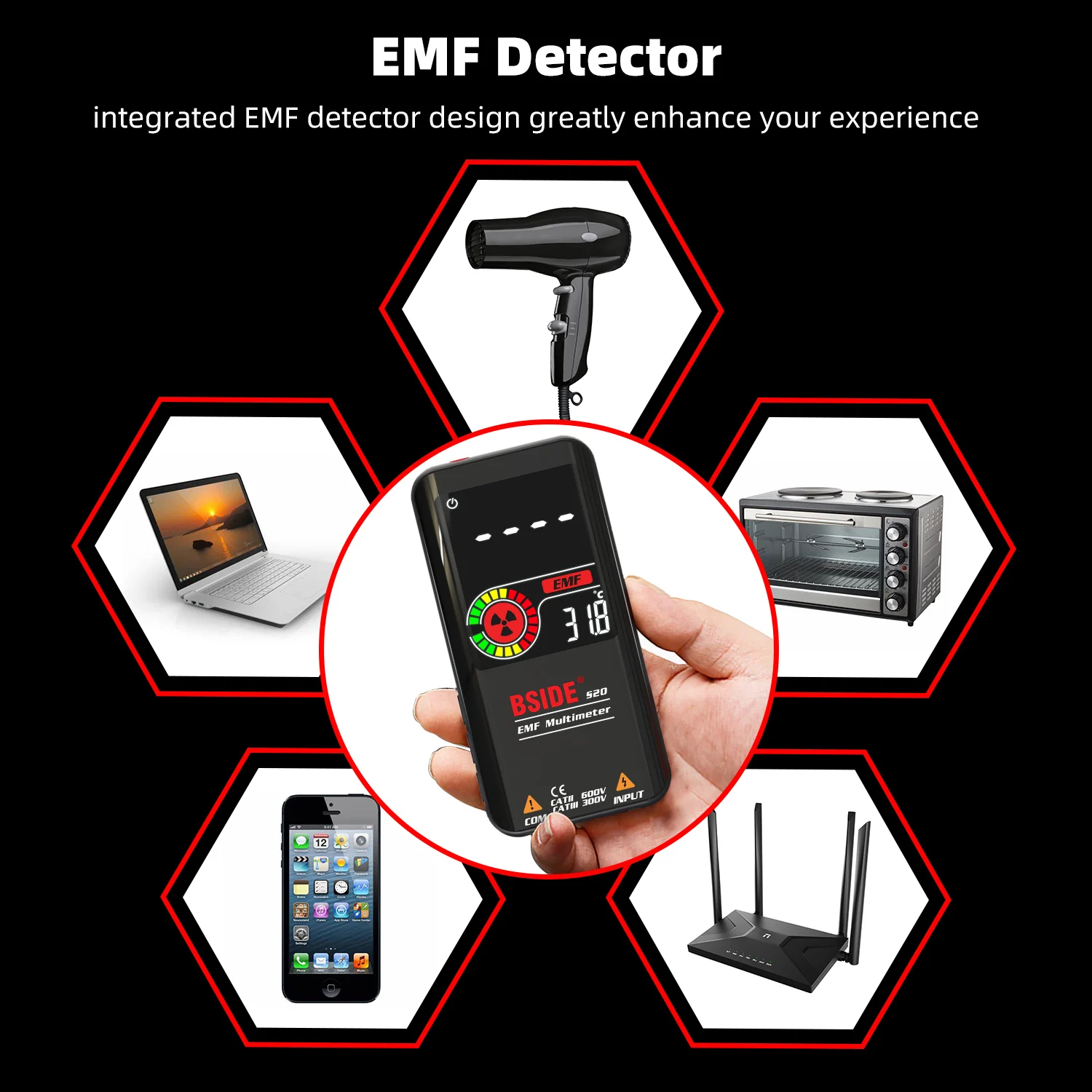 BSIDE S10 / S11 Digital Smart Multimeter Color LCD Display 9999 Digital DC AC Voltage Capacitor Ohm Diode NCV Hz Tester DMM