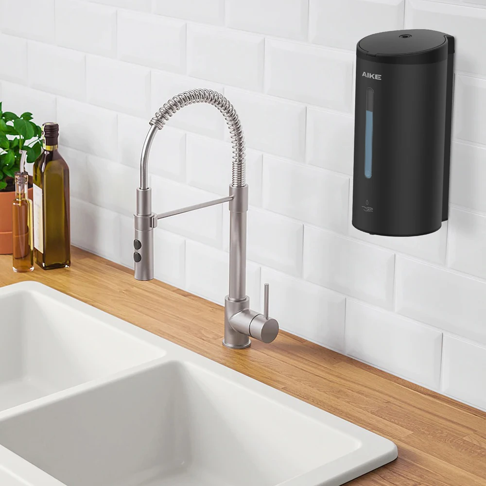 AIKE Automatic Liquid Soap Dispenser 750ml Sensor Bathroom Soap Dispenser Stainless Wall-mounted Steel Hand Sanitizer Dispenser