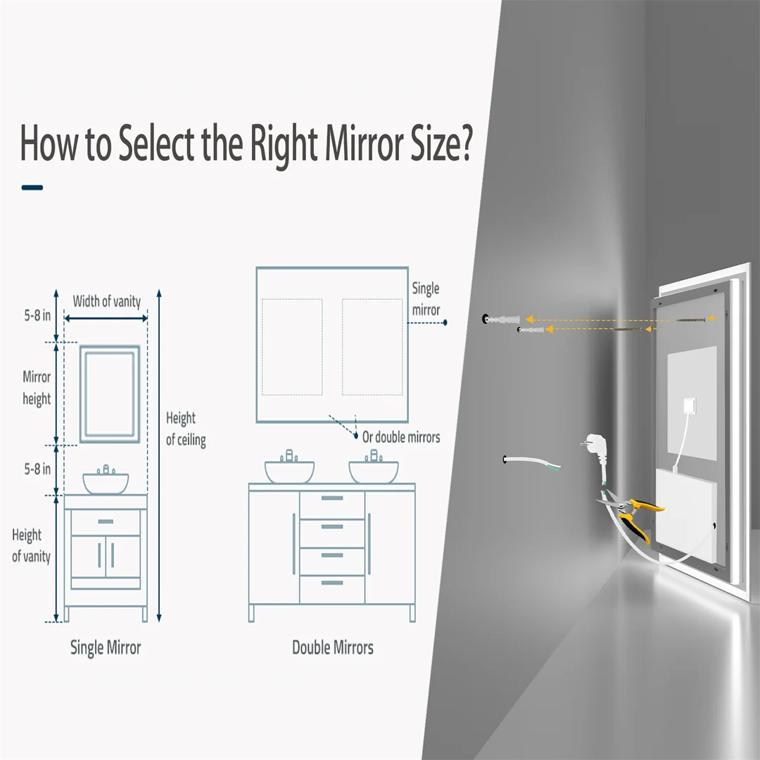 LUVODI 28x36" LED Bathroom Mirror with Lights,Backlit Dimmable Vanity Mirror,Anti-Fog Wall Mounted Makeup Mirror for Bathroom