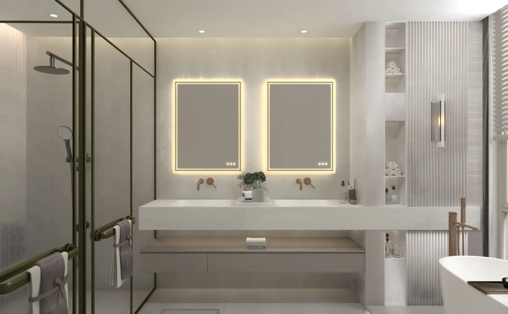LUVODI 28x36" LED Bathroom Mirror with Lights,Backlit Dimmable Vanity Mirror,Anti-Fog Wall Mounted Makeup Mirror for Bathroom