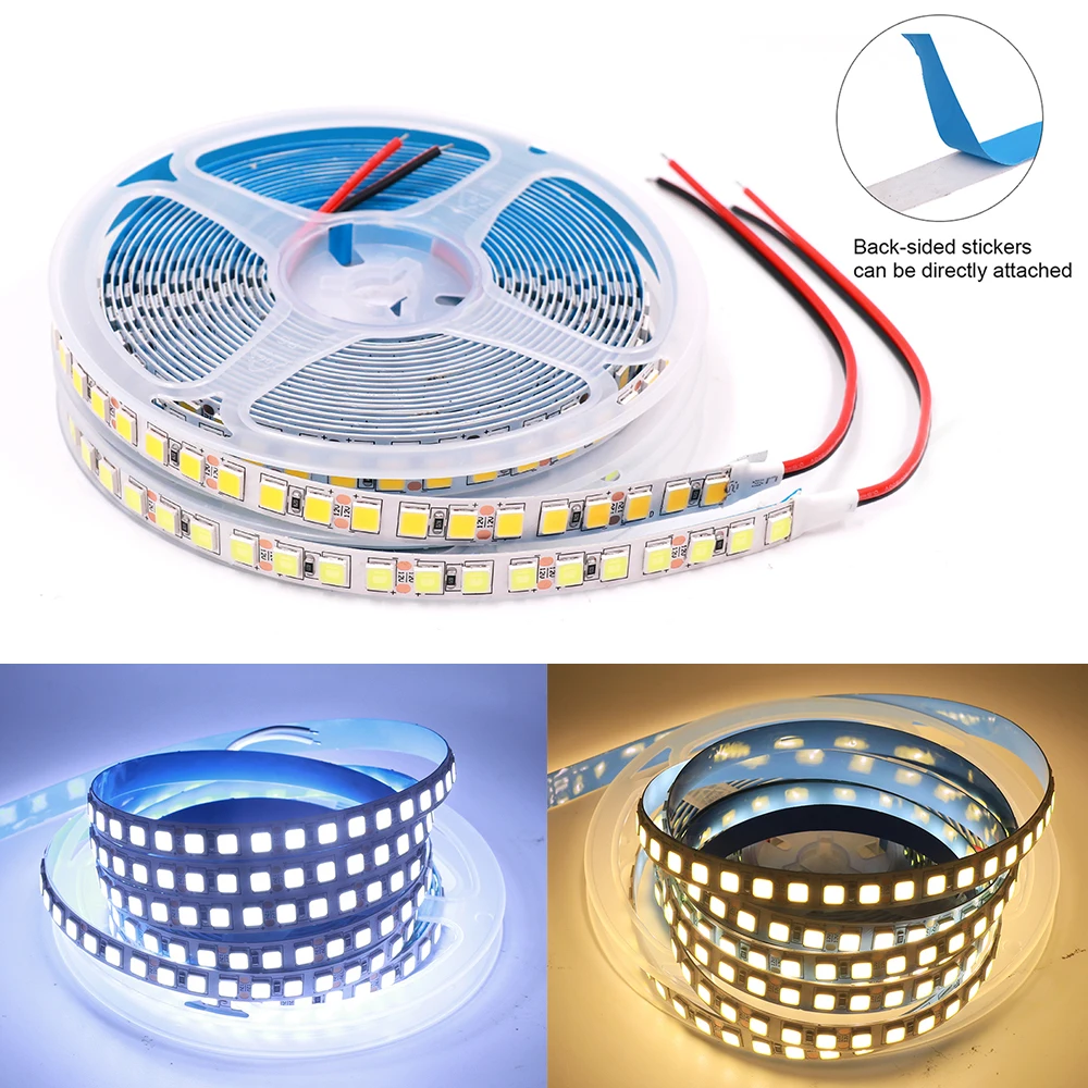 5M 5054 Led Strip Light DC 12V 60/120 LEDs/M Waterproof Led Tape Cold White Warm White Flexible Led Light Lamp Home Decor Lights