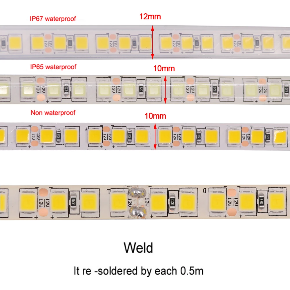 5M 5054 Led Strip Light DC 12V 60/120 LEDs/M Waterproof Led Tape Cold White Warm White Flexible Led Light Lamp Home Decor Lights