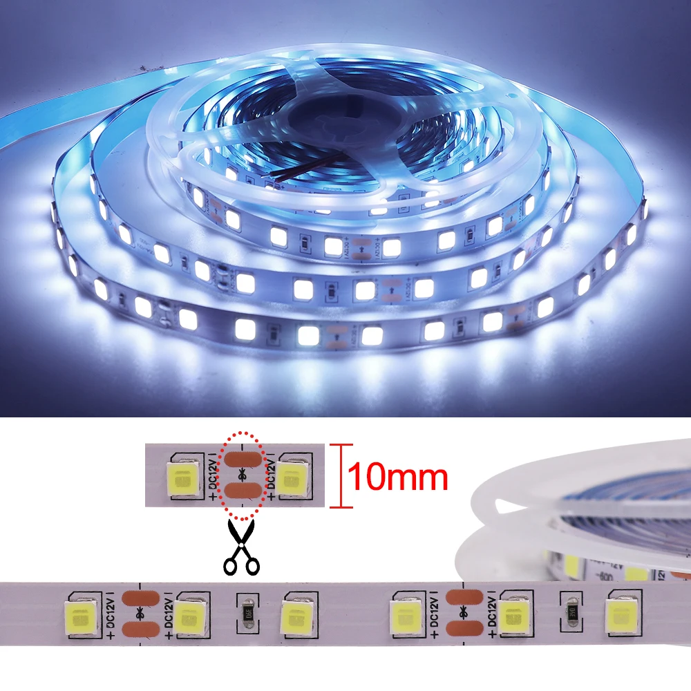 5M 5054 Led Strip Light DC 12V 60/120 LEDs/M Waterproof Led Tape Cold White Warm White Flexible Led Light Lamp Home Decor Lights