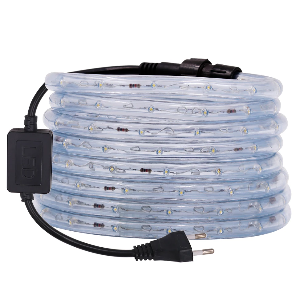 EU 220V Neon Strip Waterproof Outdoor Garden 360 Degree Ligthing LED Rope Tube Lamp Multi Rainbow Fairy Lights