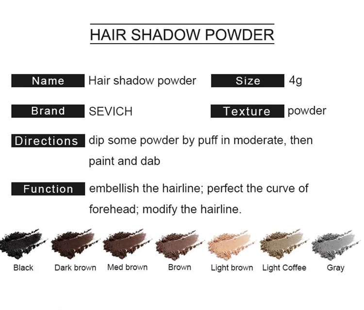 Sevich 12 Color Hairline Powder Hairline Shadow Cover Up Fill In Thinning Hair Unisex Hairline Shadow Powder Modified Gray Hair