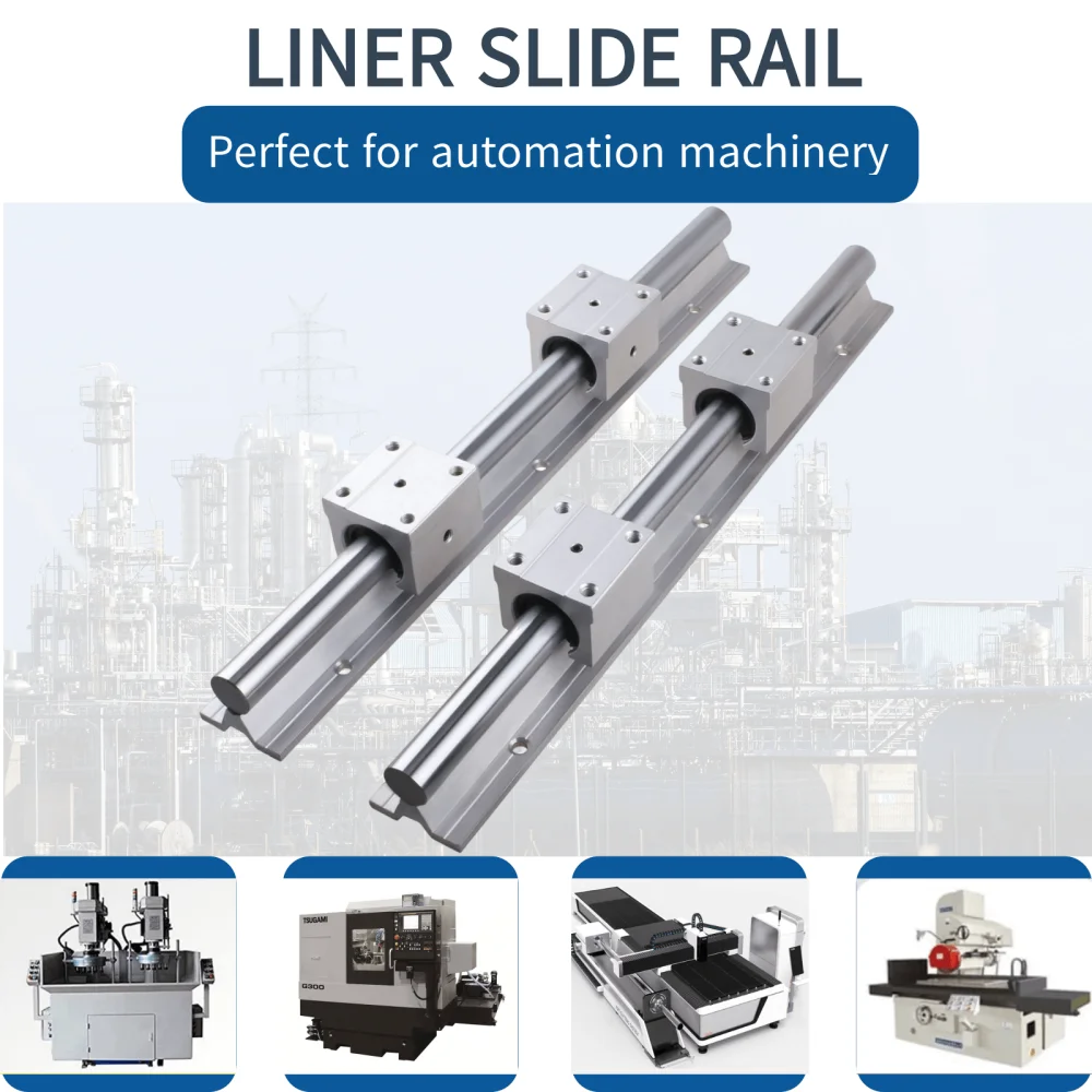 2PCS SBR12 SBR16 SBR20 20mm Linear Guide Rail 300-1500mm Fully Supported Linear Rail with SBR16UU Linear Bearing Block CNC Part
