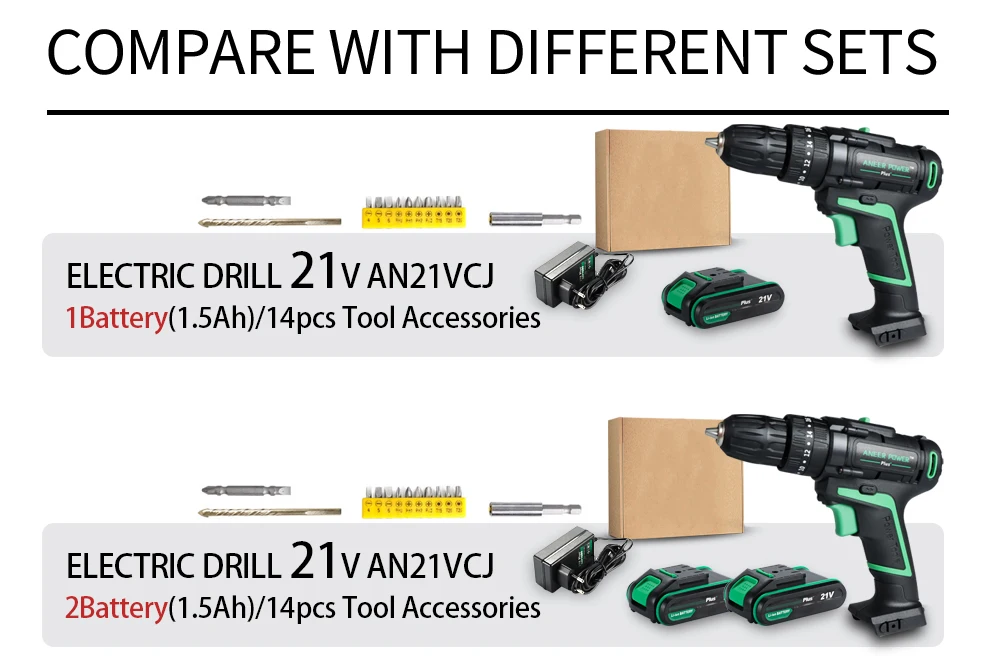 25V 21V Wireless Hand Electric Drill Impact Cordless Lithium Battery Screwdriver For Decorating House Drilling Screws Power Tool