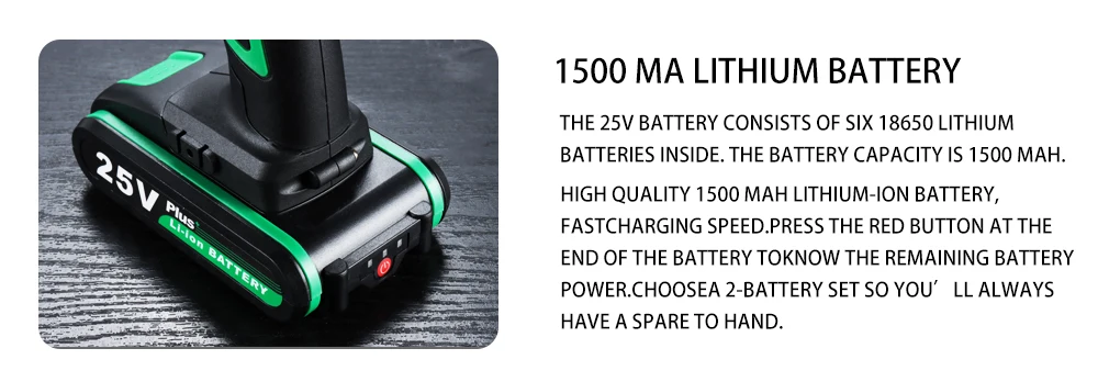 25V 21V Wireless Hand Electric Drill Impact Cordless Lithium Battery Screwdriver For Decorating House Drilling Screws Power Tool