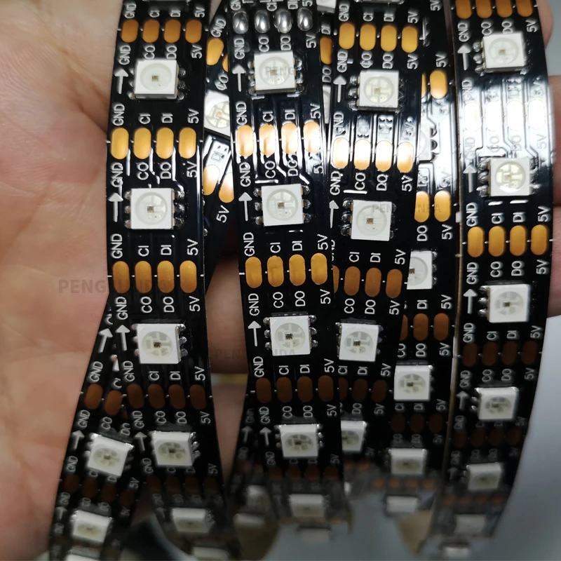SK9822 DC5V APA102 DATA and CLOCK seperately Smart led pixel strip;5m;30/60/144 leds/pixels/m;IP30/IP65/IP67