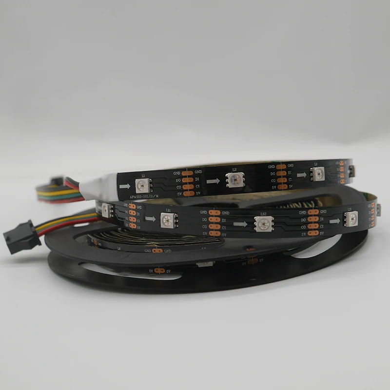 SK9822 DC5V APA102 DATA and CLOCK seperately Smart led pixel strip;5m;30/60/144 leds/pixels/m;IP30/IP65/IP67
